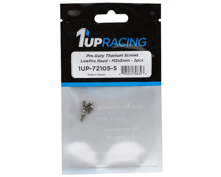 1UP Racing Titanium Pro Duty LowPro Head Screws (5) (2x5mm)