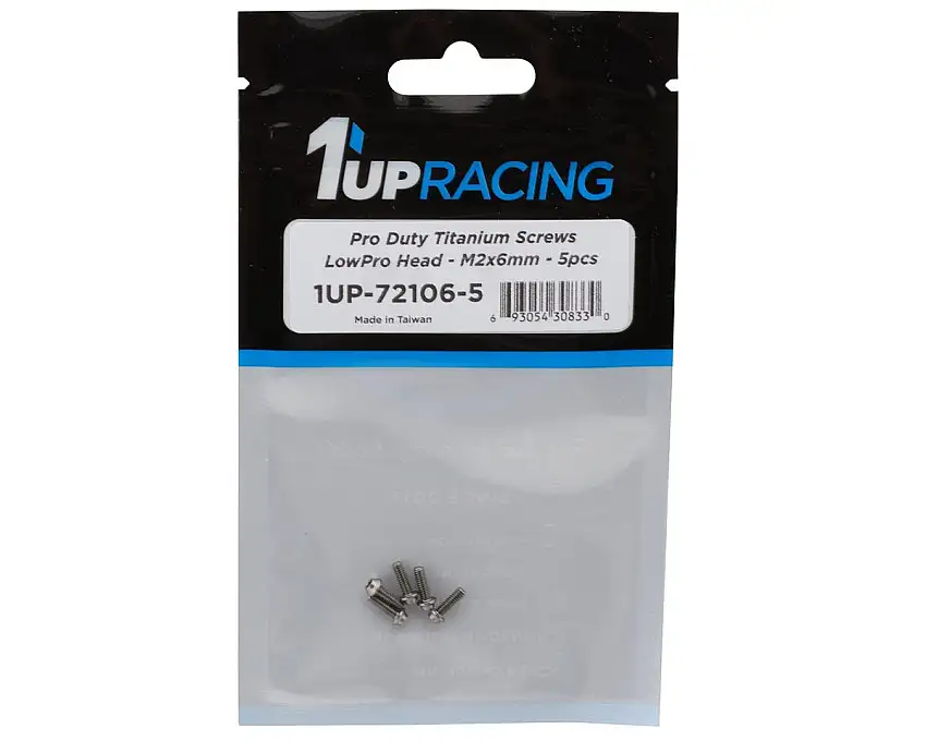 1UP Racing Titanium Pro Duty LowPro Head Screws (5) (2x6mm)