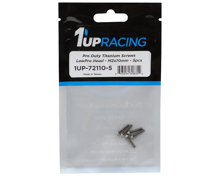 1UP Racing Titanium Pro Duty LowPro Head Screws (5) (2x10mm)
