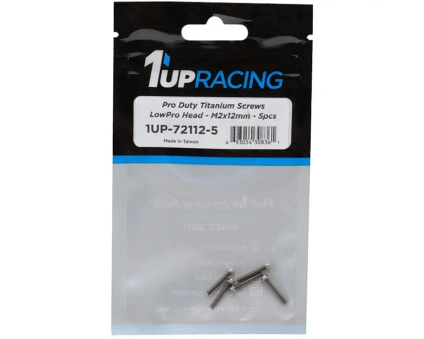 1UP Racing Titanium Pro Duty LowPro Head Screws (5) (2x12mm)