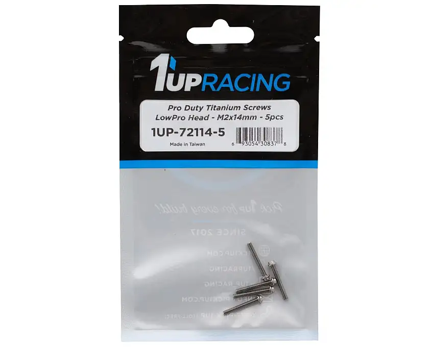 1UP Racing Titanium Pro Duty LowPro Head Screws (5) (2x14mm)