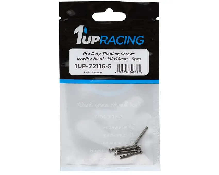1UP Racing Titanium Pro Duty LowPro Head Screws (5) (2x16mm)