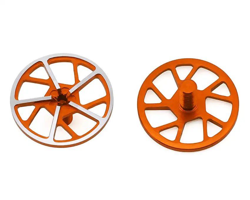 1UP Racing Tenfold UltraLite Aluminum Wing Screws (Orange) (2)