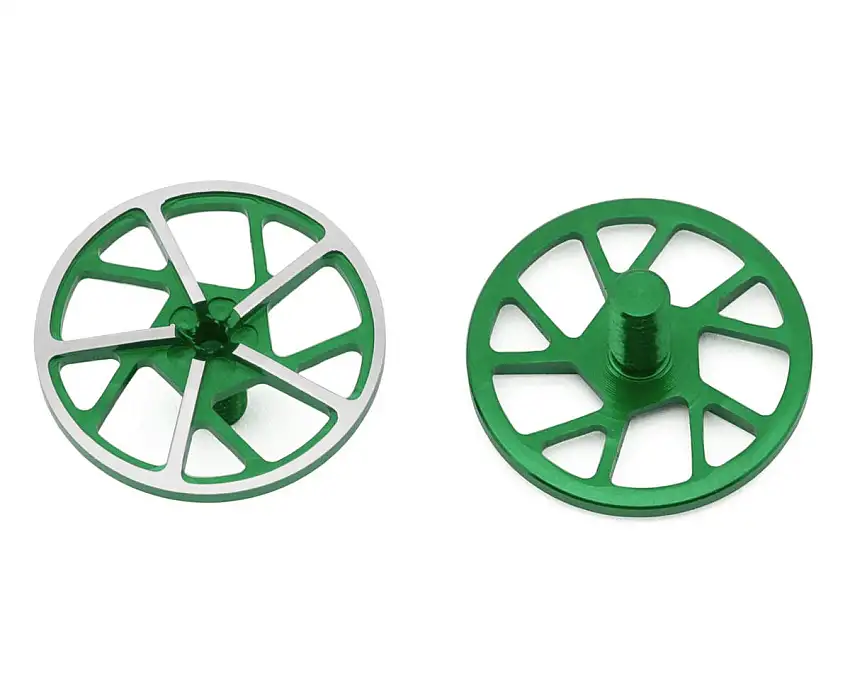 1UP Racing Tenfold UltraLite Aluminum Wing Screws (Green) (2)