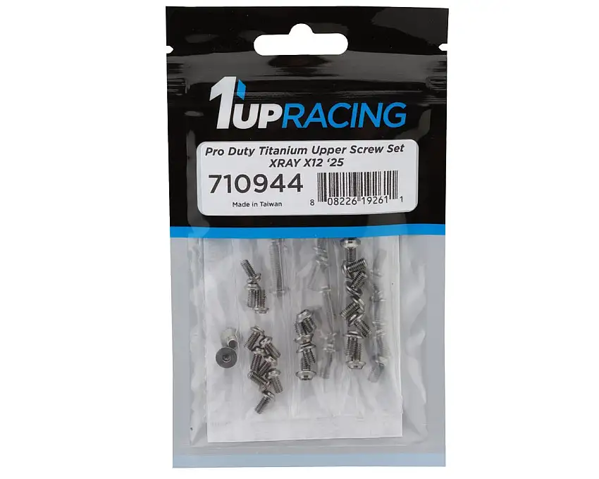 1UP Racing Xray X12 2025 Pro Duty Titanium Upper Screws Set (Silver)