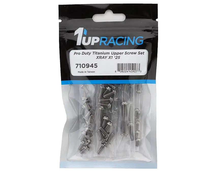 1UP Racing XRAY X1 2025 Pro Duty Upper Titanium Screw Set (Silver) (71)