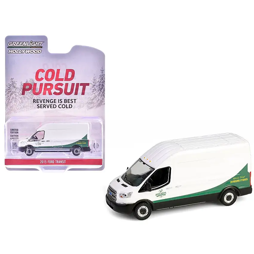 2015 Ford Transit Van White and Green "Cold Pursuit" (2019) Movie "Hollywood Series" Release 43 1/64 Diecast Model Car by Greenlight