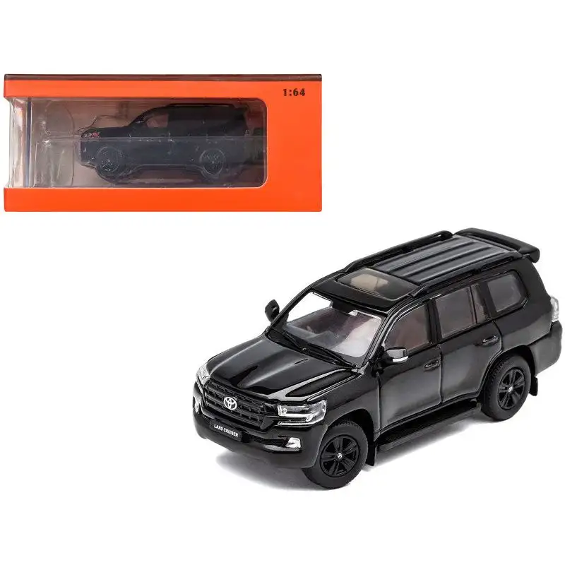 2015 Toyota Land Cruiser (200) Black with Roof Rack 1/64 Diecast Model Car by GCD