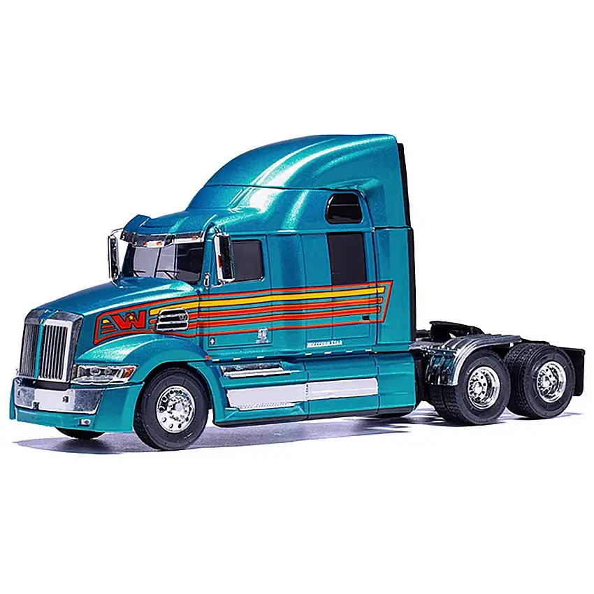 2016 Western Star 5700XE Truck Tractor Blue Metallic with Stripes 1/43 Diecast Model by IXO Models