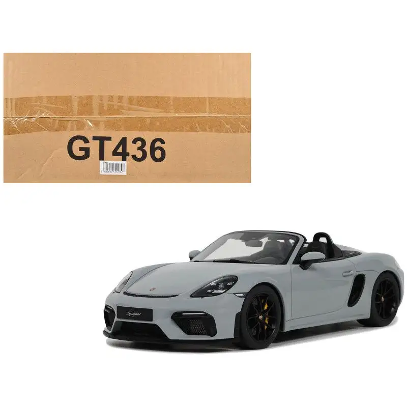 2019 Porsche 718 Spyder Gray 1/18 Model Car by GT Spirit