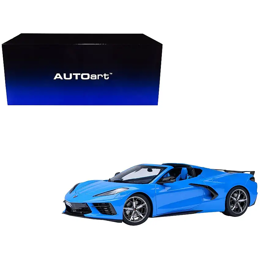 2020 Chevrolet Corvette C8 Stingray Rapid Blue 1/18 Model Car by Autoart
