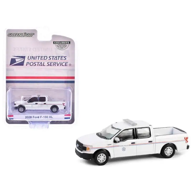 2020 Ford F-150 XL Pickup Truck "United States Postal Service (USPS) Postal Police" White with Red and Blue Stripes "Hobby Exclusive" Series 1/64 Diecast Model Car by Greenlight