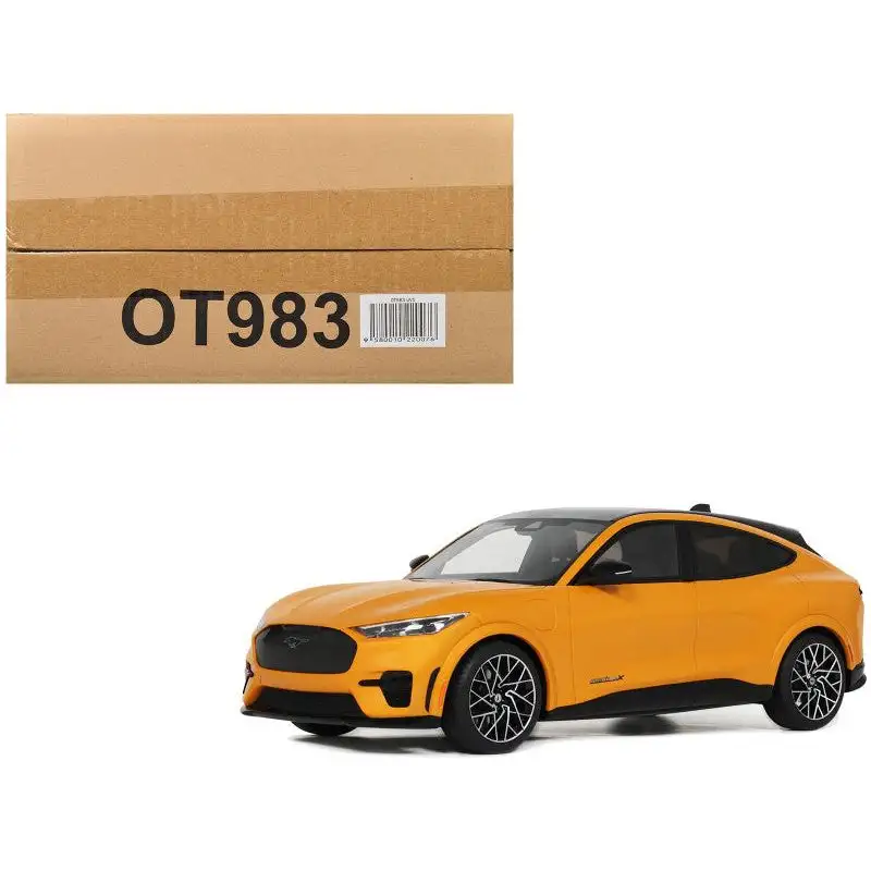 2021 Ford Mustang Mach E GT Performance Cyber Orange with Black Top 1/18 Model Car by Otto Mobile