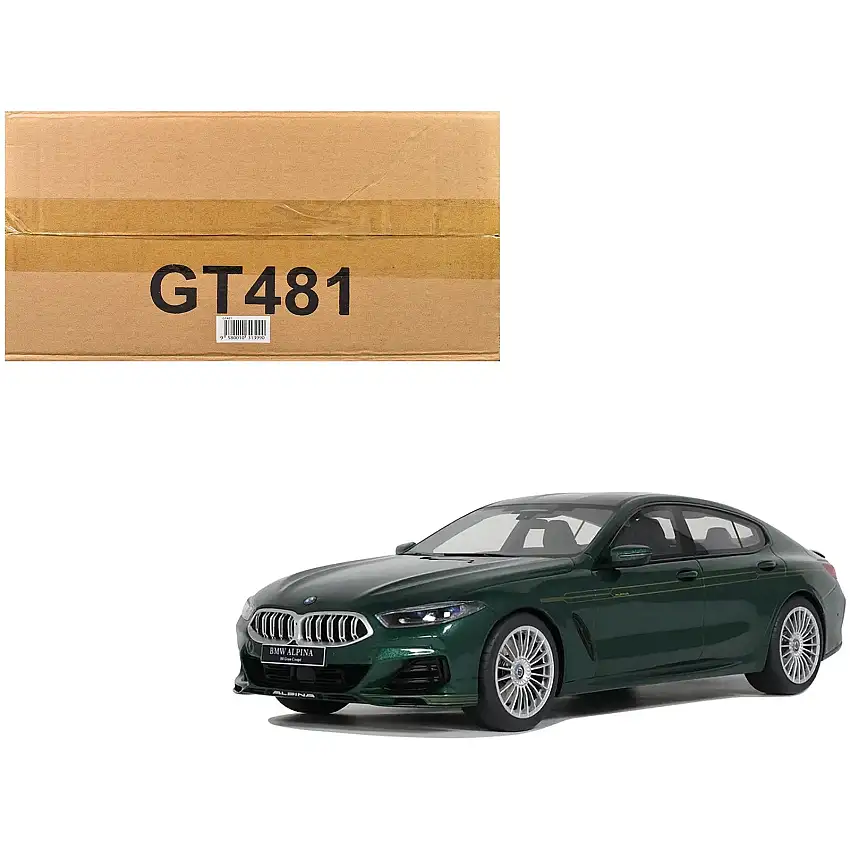 2023 BMW Alpina B8 Gran Coupe Green Metallic 1/18 Model Car by GT Spirit