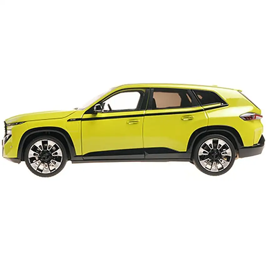 2023 BMW XM Yellow with Black Stripes 1/18 Diecast Model Car by Minichamps