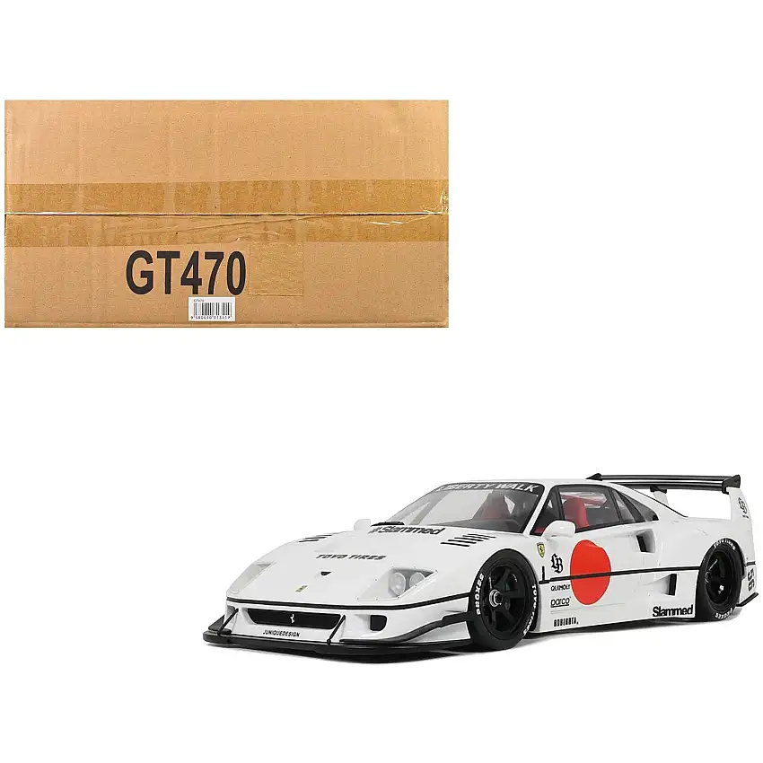 2023 LB-Works F40 White with Graphics 1/18 Model Car by GT Spirit