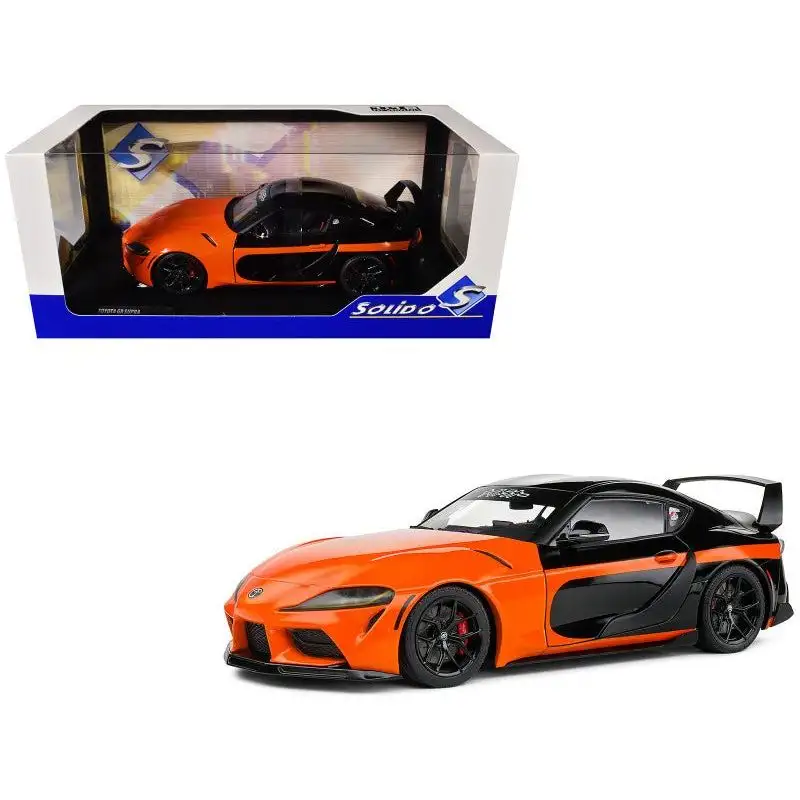 2024 Toyota GR Supra "StreetFighter" Orange and Black 1/18 Diecast Model Car by Solido