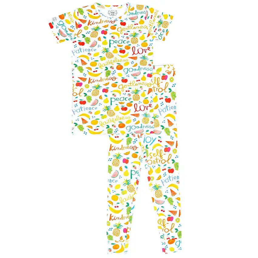 Fruit Of The Spirit Pj Short Sleeve & Pants Set Bamboo