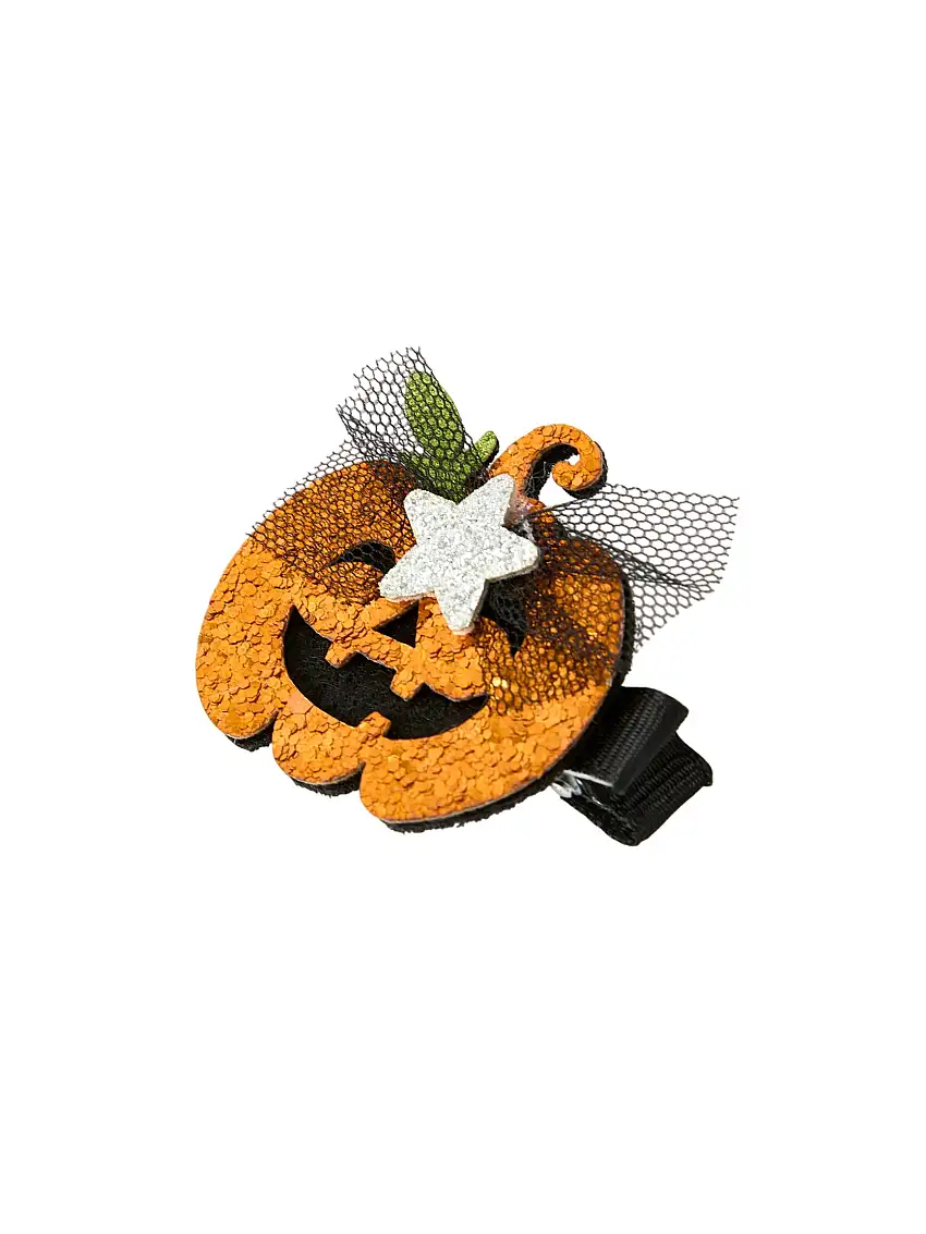 Halloween Sparkling Pumpkin Hair Clip