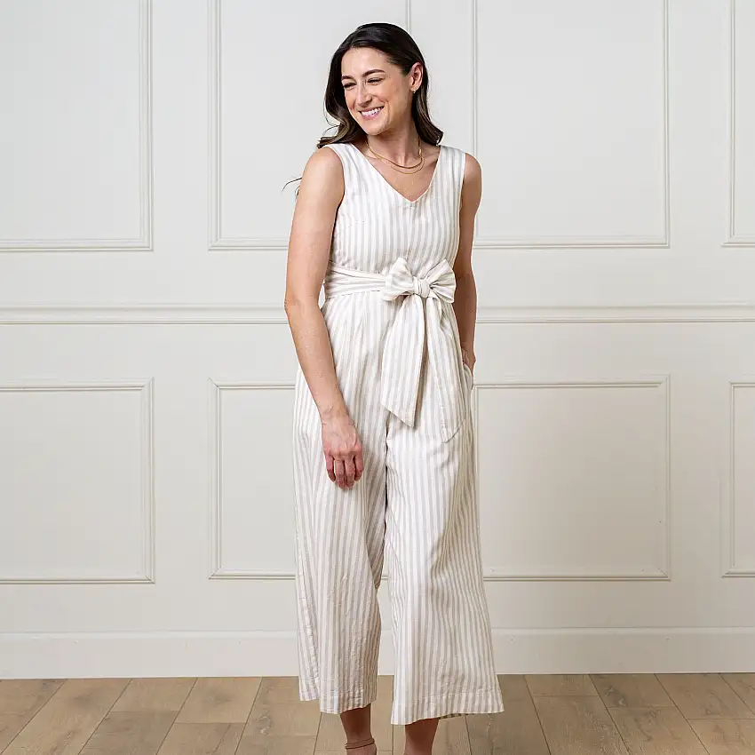 Tie-waist Wide Leg Jumpsuit