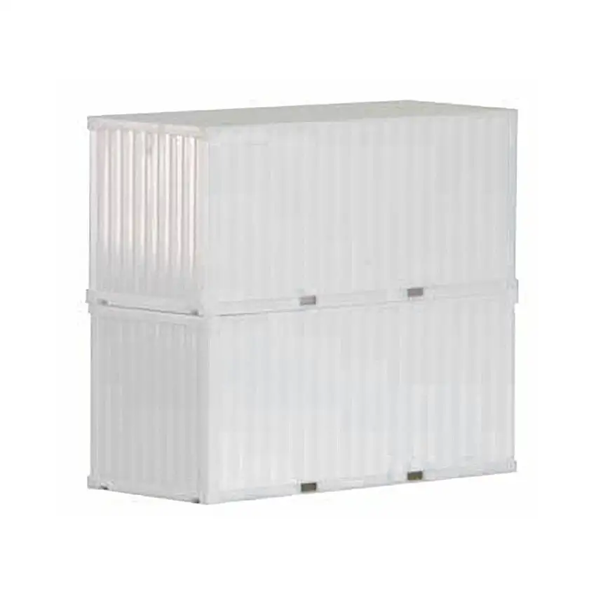20ft Container White Set of 2 pieces 1/87 (HO) Plastic Model by Promotex