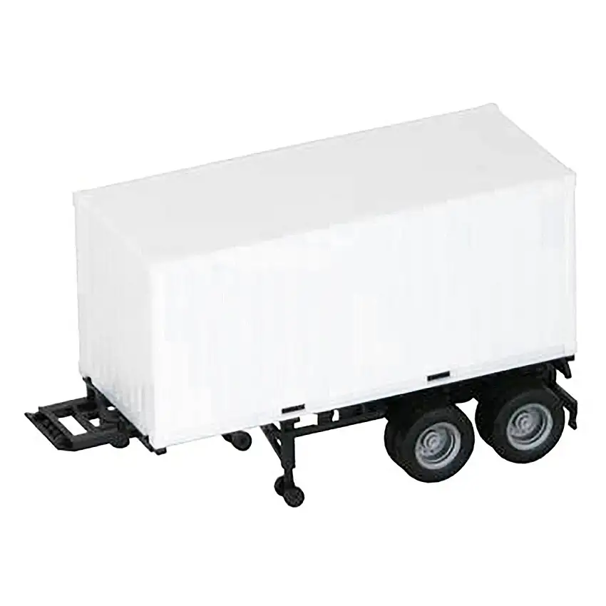 20ft Container with Chassis White 1/87 (HO) Plastic Model by Promotex