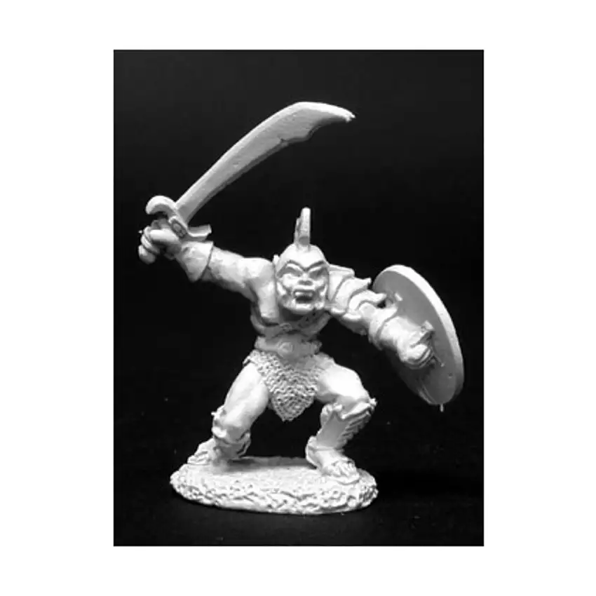 Orc Warrior of Kargir w/Sword, Helm & Round Shield