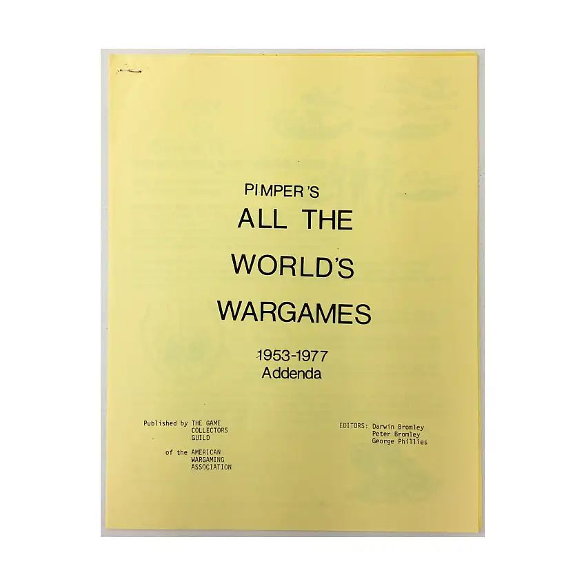 Special Issue - All the World's Wargames 1953-1977 Addenda