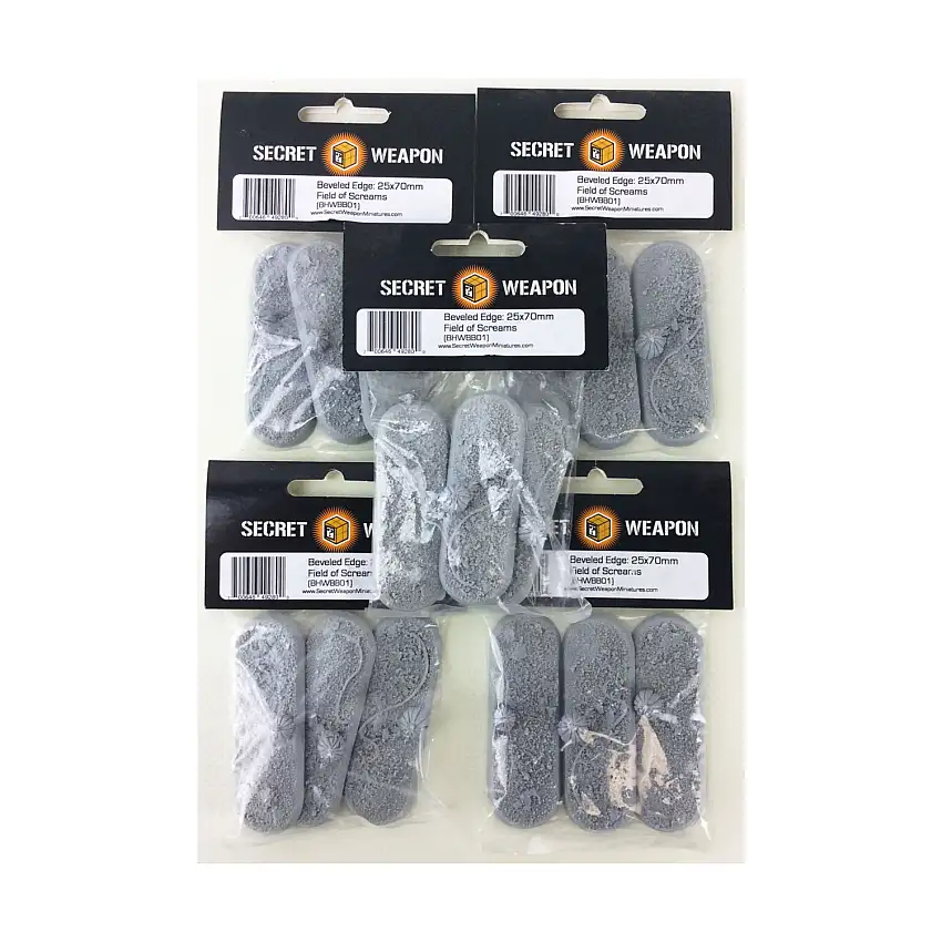 25x70mm Beveled Bases - Field of Screams (5-Pack)