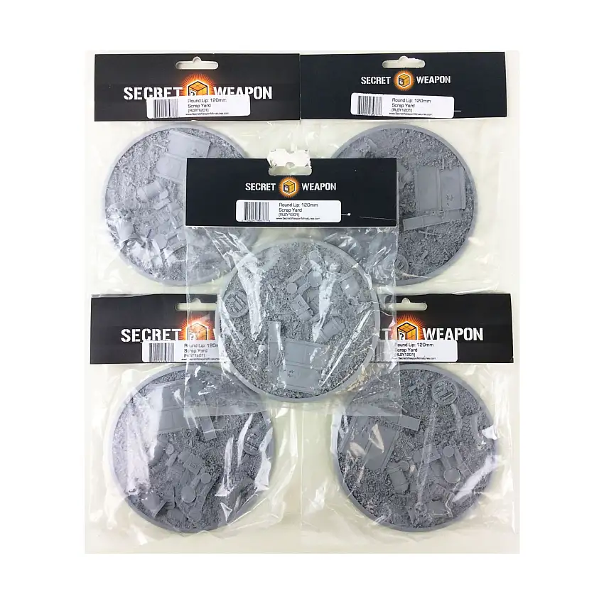 120mm Round Lip Base - Scrap Yard (5-Pack)