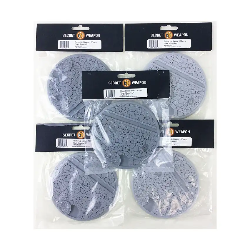 120mm Round Lip Base #1 - Town Square (5-Pack)
