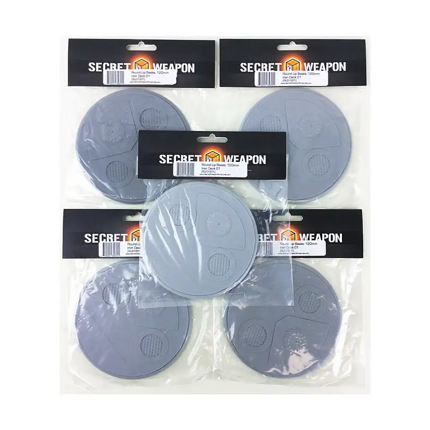 120mm Round Lip Base #1 - Iron Deck (5-Pack)