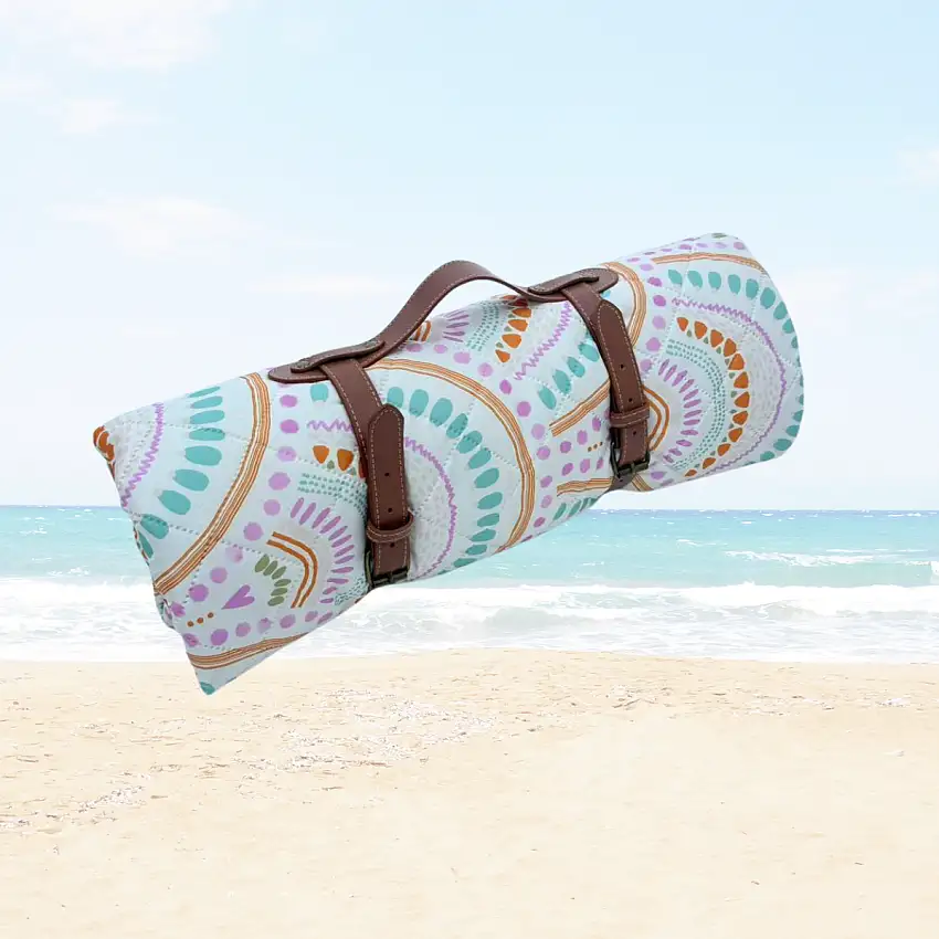 Boho Rainbows Quilted Water Resistant Beach Mat