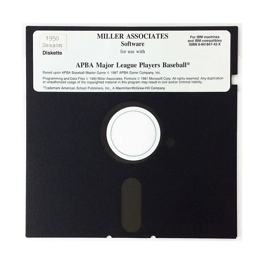 APBA Major League Players Baseball - 1950 Season