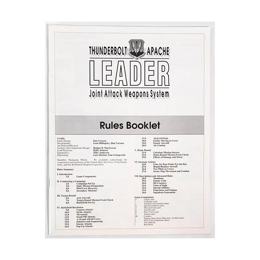 Thunderbolt/Apache Leader - Rules Only!