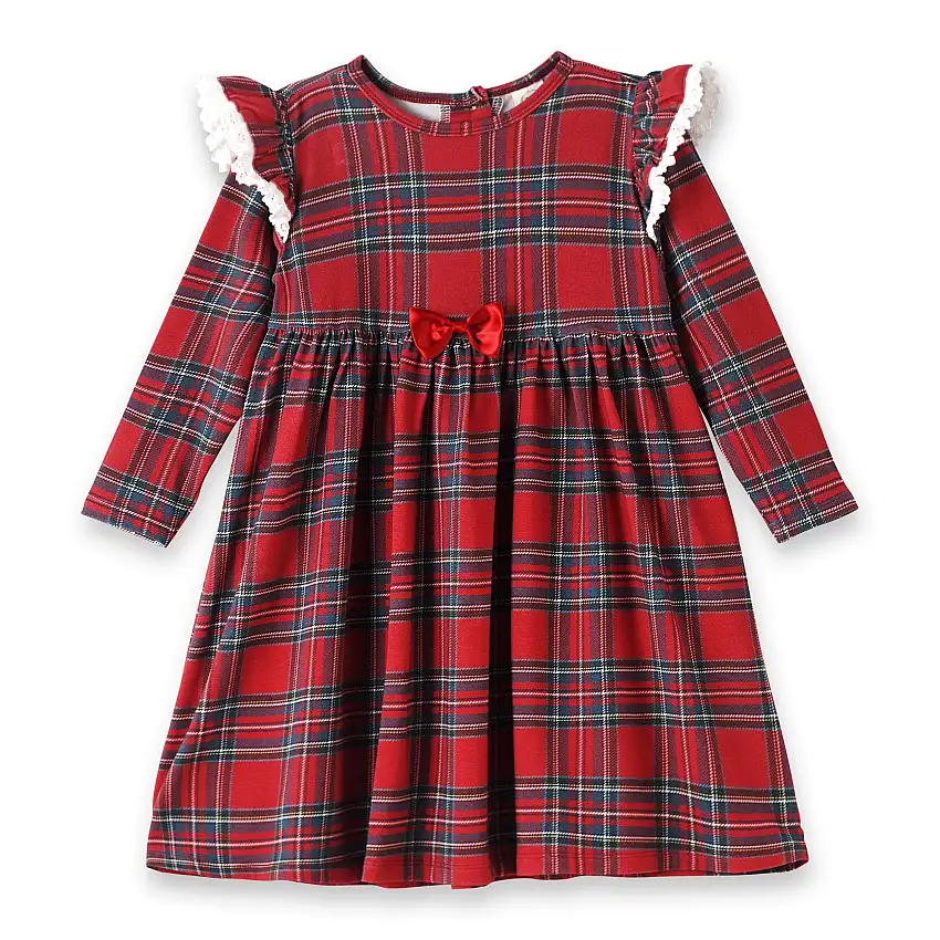 Christmas Bamboo Holiday Dress – Classic Red Tartan Plaid