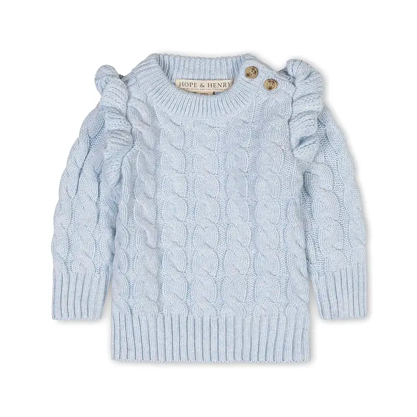 Organic Mock Neck Ruffle Sweater