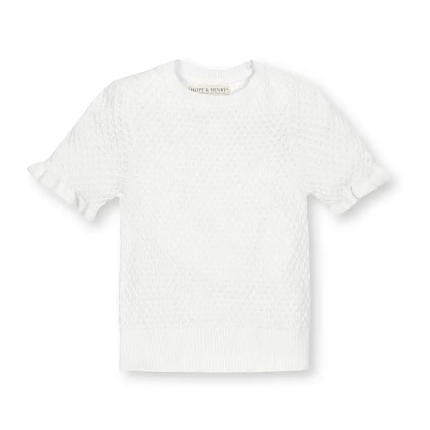 Organic Ruffle Edge Sweater Top