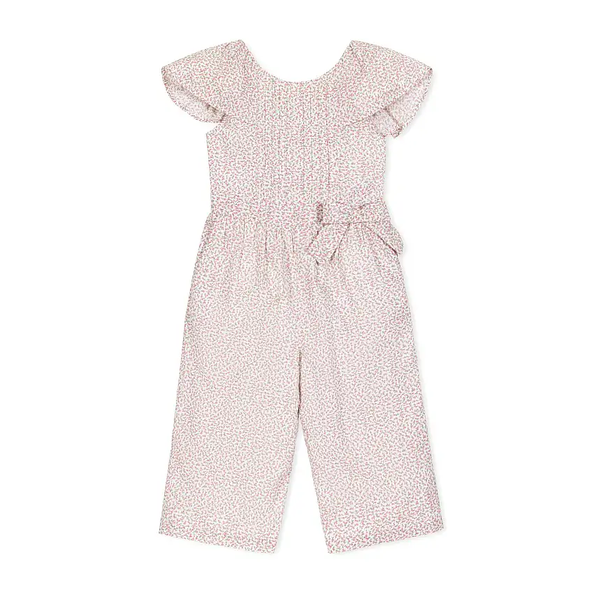 Organic Flutter Sleeve Pintuck Jumpsuit