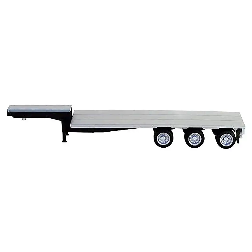 28ft Tri-Axle Hay Float Trailer Silver Top 1/87 (HO) Plastic Model by Promotex