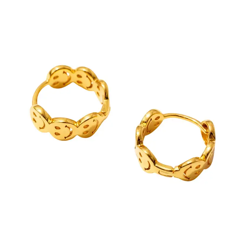 Smiley Huggie Hoops