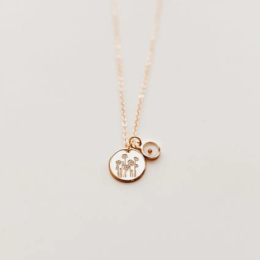 Poppy Necklace With Mustard Seed