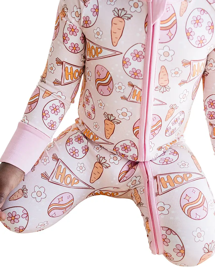 Bamboo Zip Romper | Easter Hop