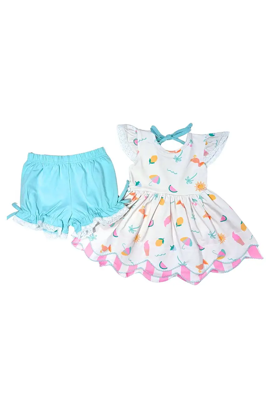 Seaside Stripes Scallop Tunic Set