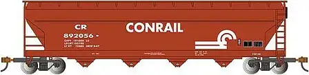 Bachmann 17560 HO Scale 56' ACF Center-Flow Covered Hopper - Ready to Run - Silver Series(R) -- Conrail (Boxcar Red, white)