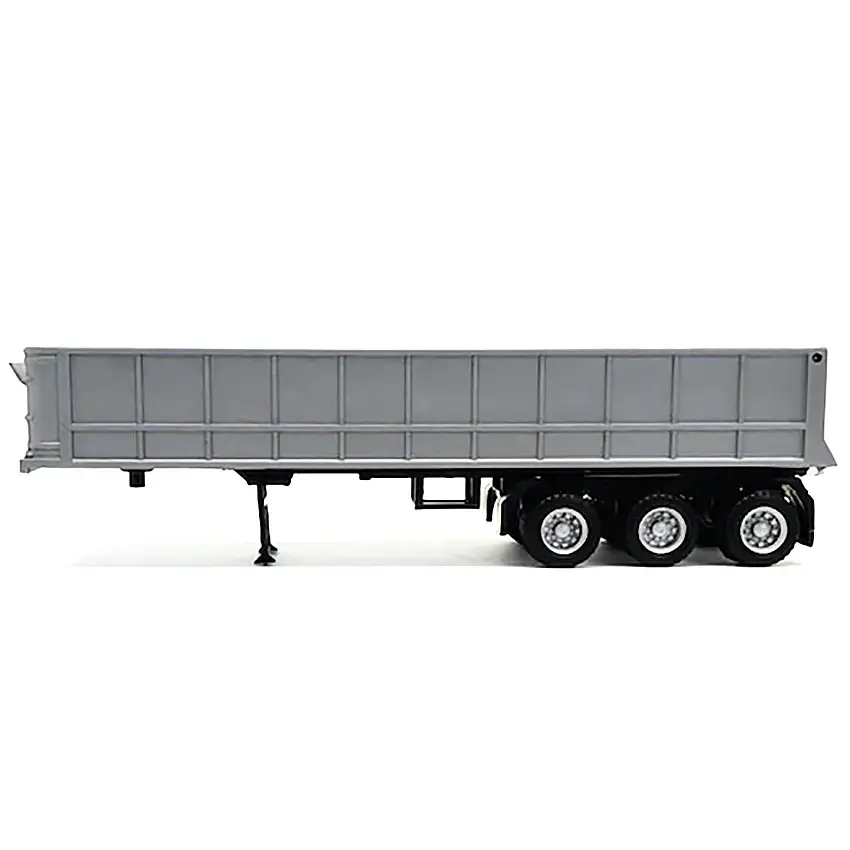 3-Axle Dump Trailer Silver 1/87 (HO) Plastic Model by Promotex