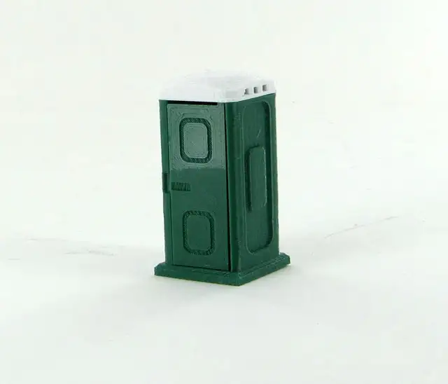 3D To Scale 50-141-DG 1/50 – Porta-Potty Green/White Diorama Prop