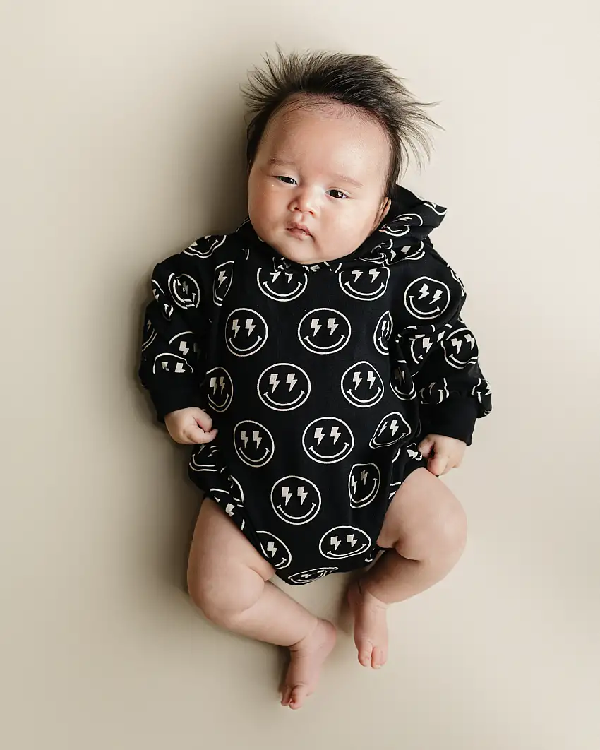 Hooded Bubble Romper | Electric Smiley