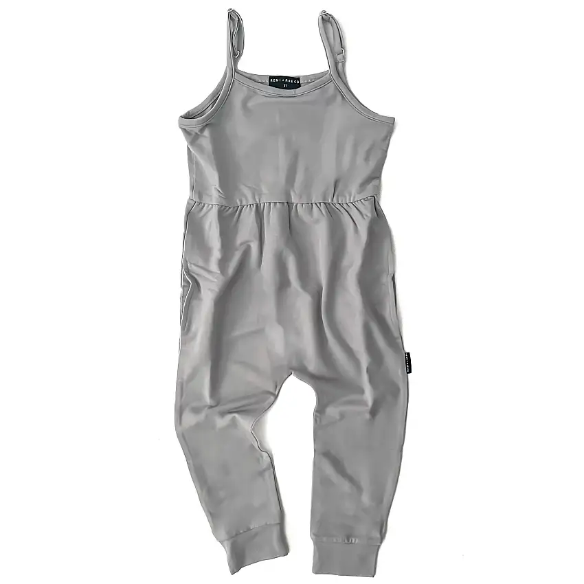 Bamboo Adjustable Pants Romper - Frost