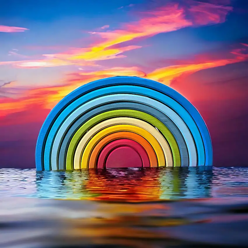 10 Pcs Stained Gwawr Rainbow In Sunrise Color Limited Edition